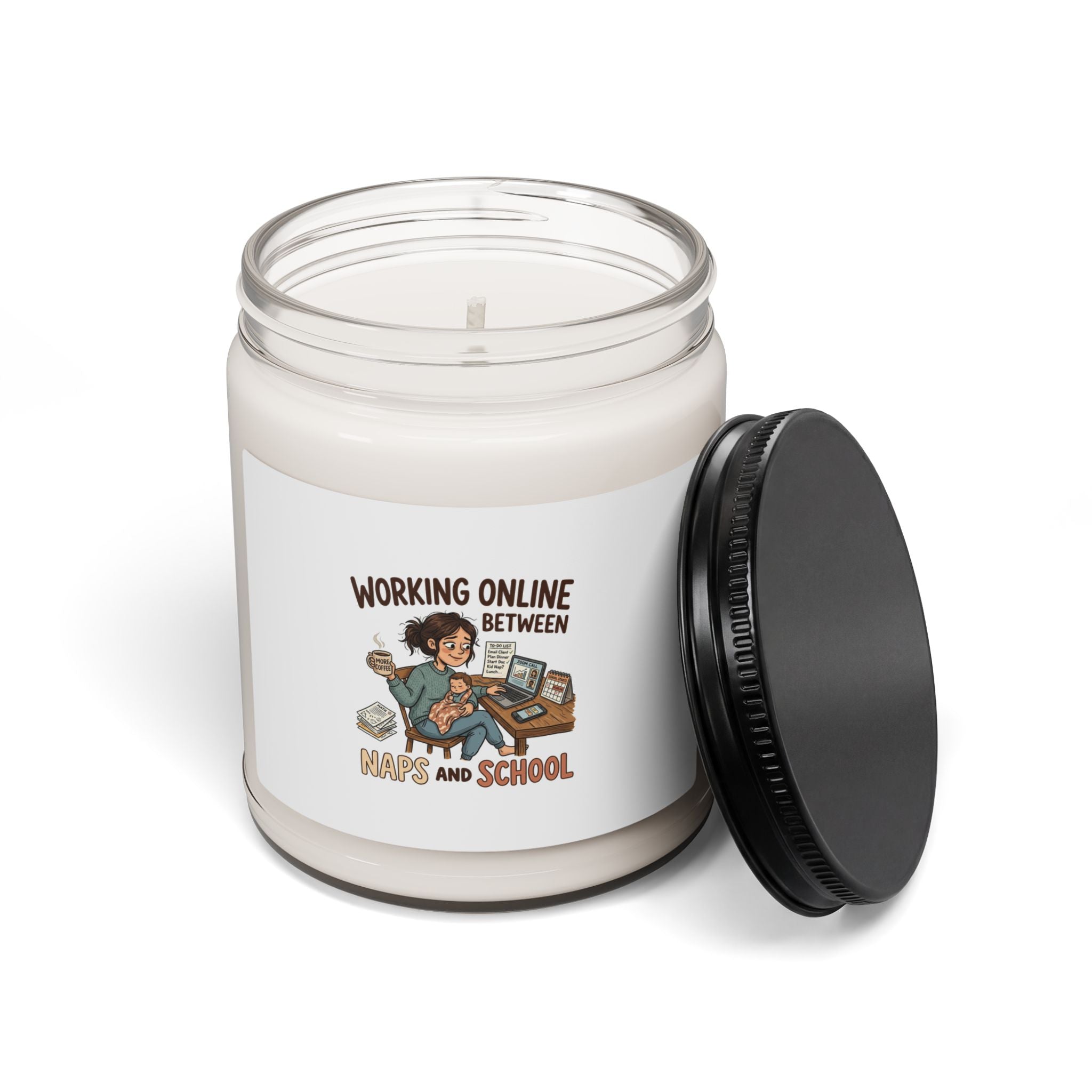 Working Online Between Naps and School — 9oz Scented Soy Candle