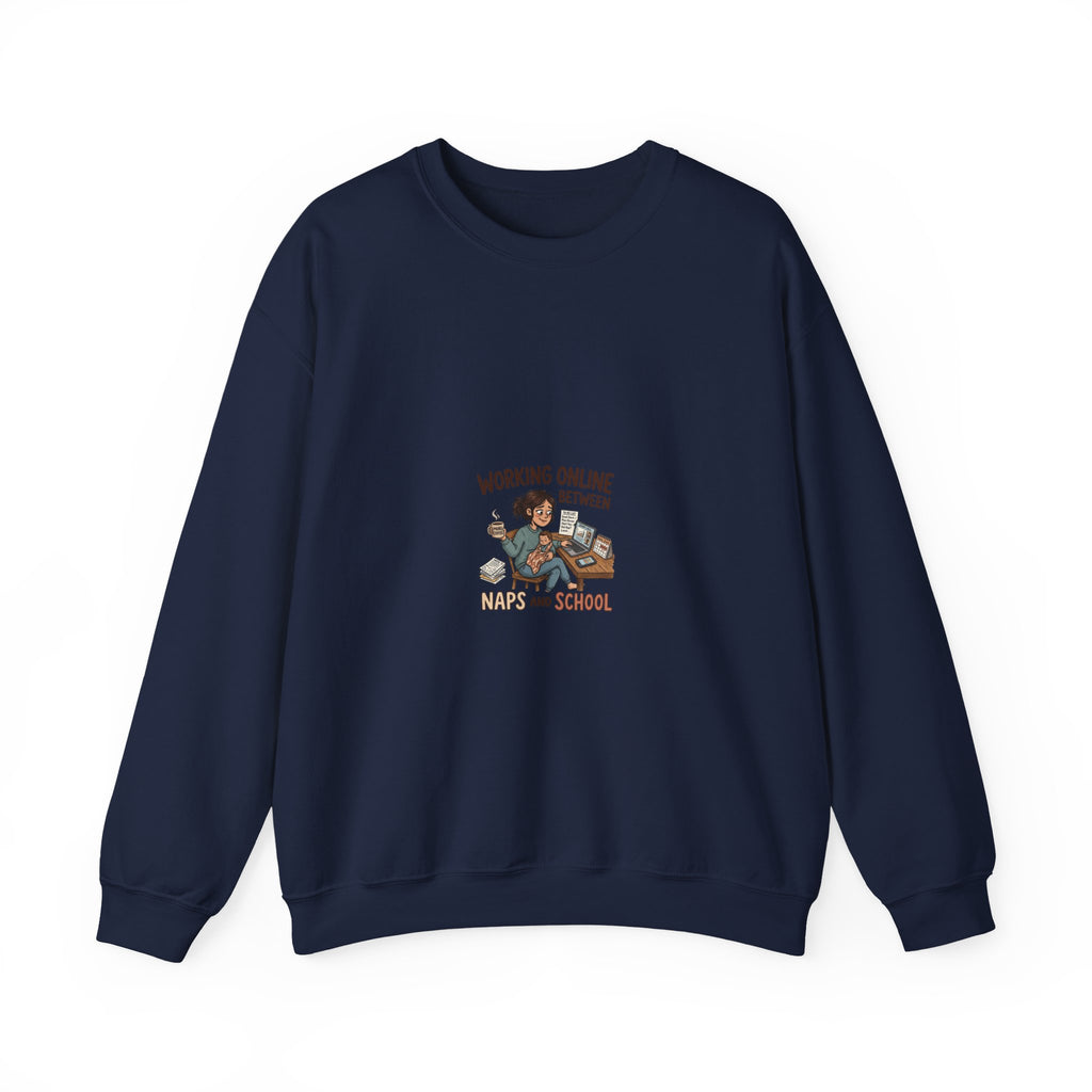 Working Online, Half Time at Home Sweatshirt — Remote Work Crewneck