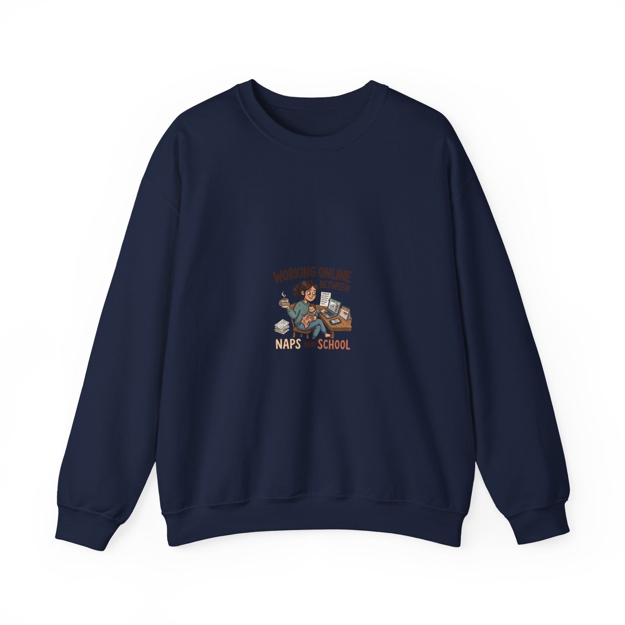 Working Online, Half Time at Home Sweatshirt — Remote Work Crewneck