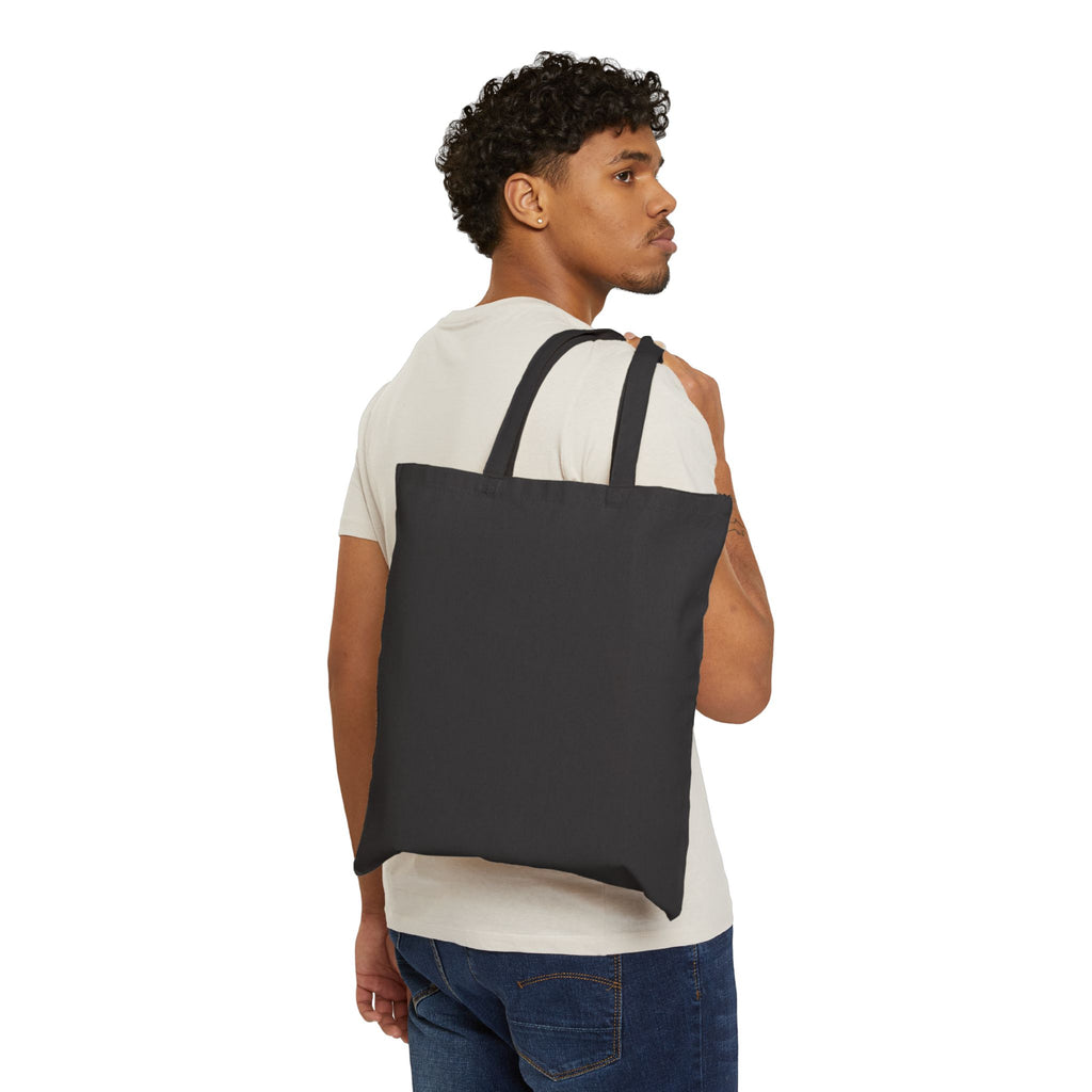 Tote Bag — "Working Online By Telepathic Means And School" Cute Cat Remote Work Canvas Tote